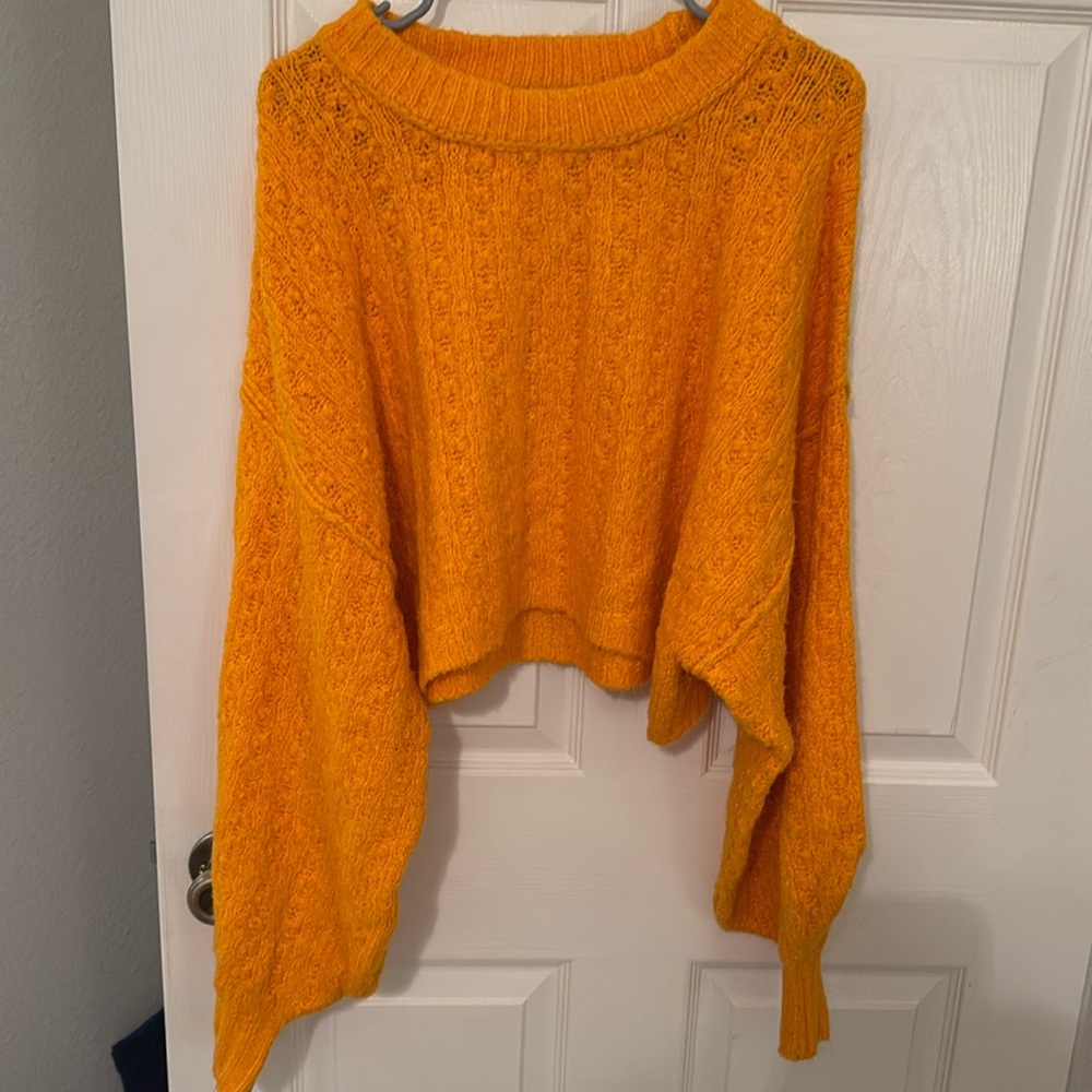 urban outfitters orange cropped sweater